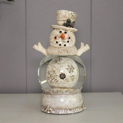 Christmas Musical Water Lantern Snowman Snowglobe with Swirling Confetti LED Light